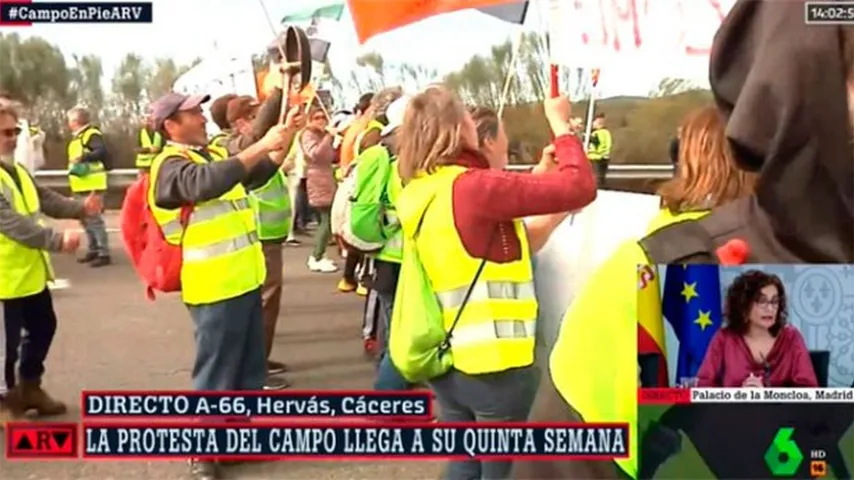 La protesta del campo llegó a la quinta semana. (Foto: La Sexta)